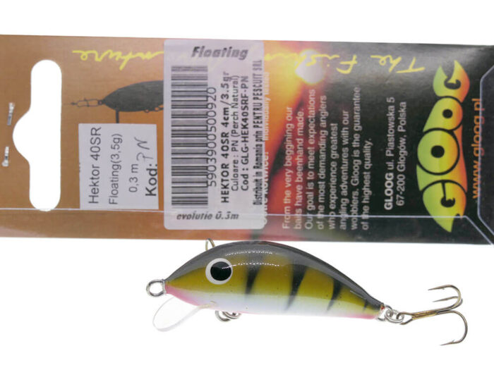 Gloog Hektor 40SR, 4cm, 3.5gr (Floating), PN (Perch Natural) - imagine 5