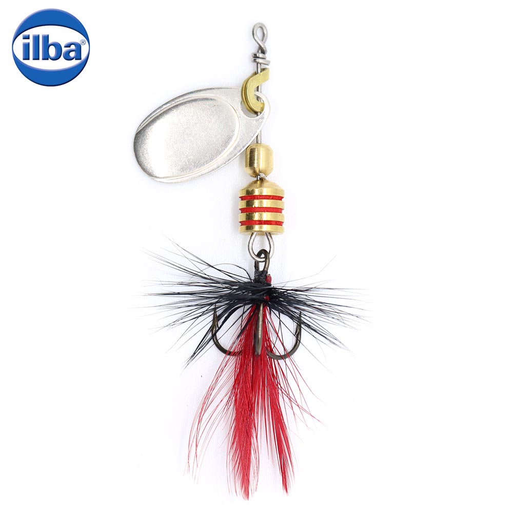 ILBA-100100N Ilba rotativa Tondo Mosca (Fly), Silver + Fly Red/Black, nr.0, 2gr (100100N)