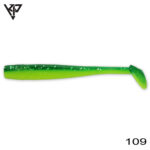 KP Baits Slim Shad 10CM (4 inch), culoare 109 (Lime Green, Glitter) (5buc/plic)
