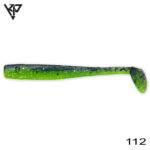 KP Baits Slim Shad 10CM (4 inch), culoare 112 (Lime Blue Glitter) (5buc/plic)