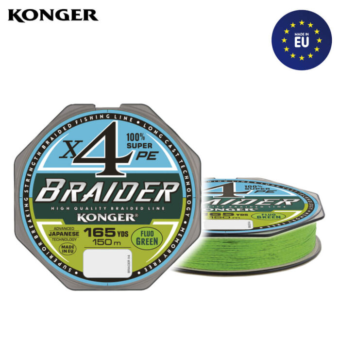 Konger Fir Textil Braider X4 Lime Green 150m, 0.12mm, 10.1kg - imagine 4