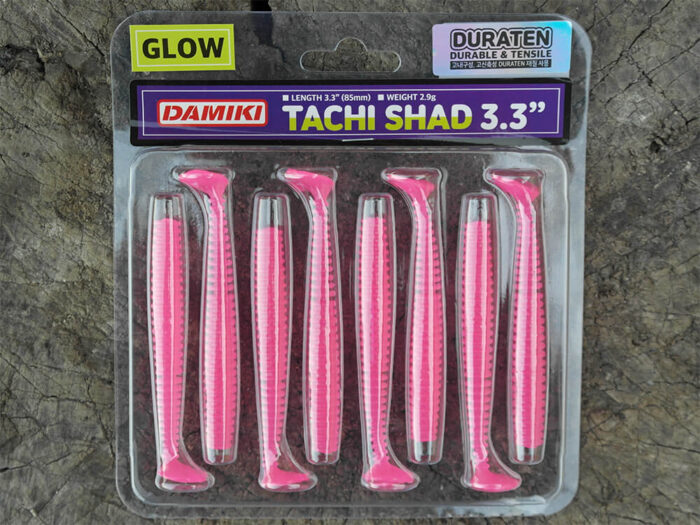 Damiki Tachi Shad 7CM (2.7 inch), 003DU (Pink Glow), 10buc/plic - imagine 4