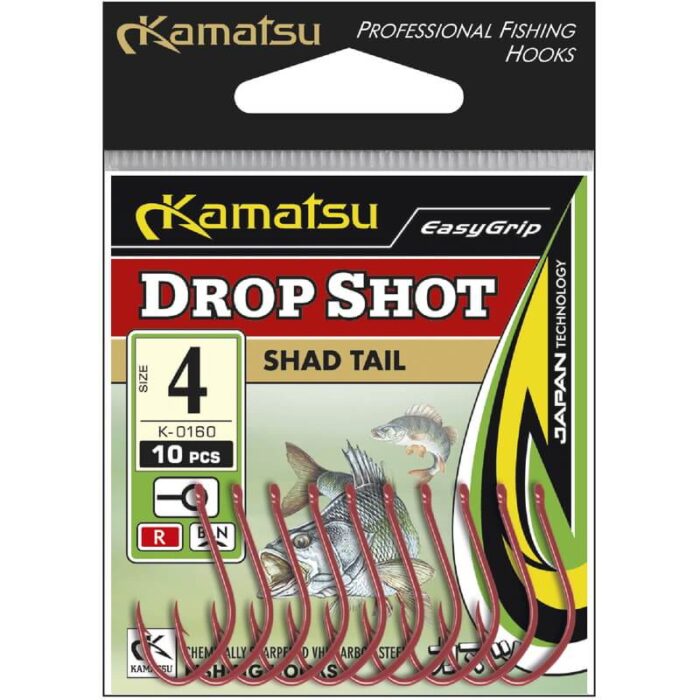 Kamatsu Carlig Shad Tail Drop Shot K-1060 (nr.4-nr.1) (10buc/plic) - imagine 3