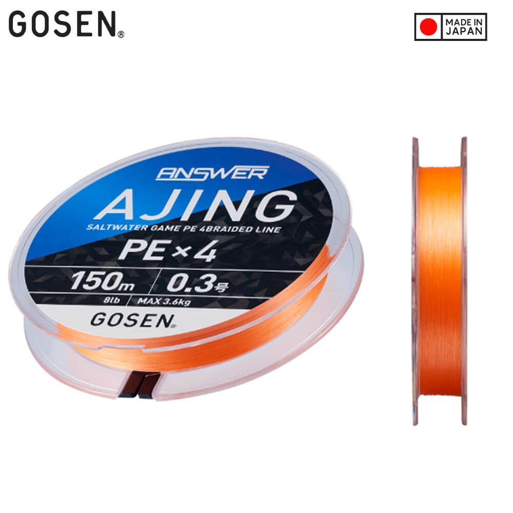 GLA4O15-Cover Gosen Fir Textil PE Answer Ajing X4 Cocktail Orange 150m, marime PE 0.3, 0.09mm, 3.6kg - imagine 1