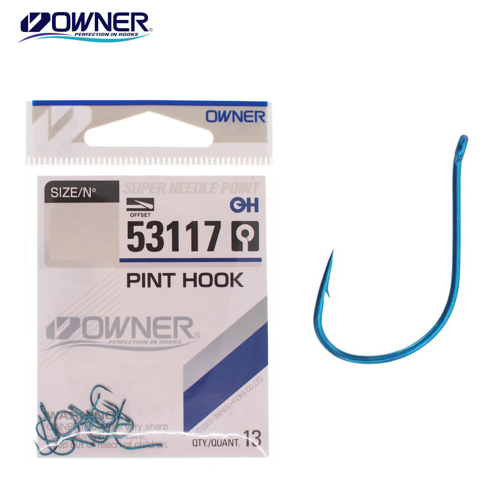 53116-Cover Owner carlige Pint Hook cu ochet, serie 53117, culoare Blue, marimea 8 (11buc/plic) - imagine 1