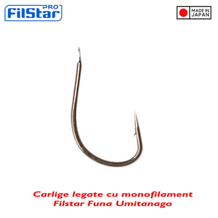 Filstar carlige legate cu monofilament 50cm 0.16mm, F101N model Funa Umitanago, Nickel, marimea 8 (10buc/plic) - imagine 2