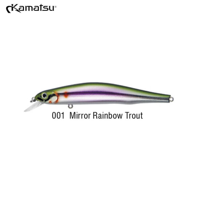 Kamatsu Jumping Minnow 110SP, 11CM, 16.5gr (Suspending), 001 (Mirrow Rainbow Trout) - imagine 5