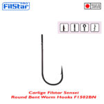 Filstar Sensei Carlig Round Bent Worm Hook F1502BN, culoare Black Nickel, marime 4/0 (10buc/plic)