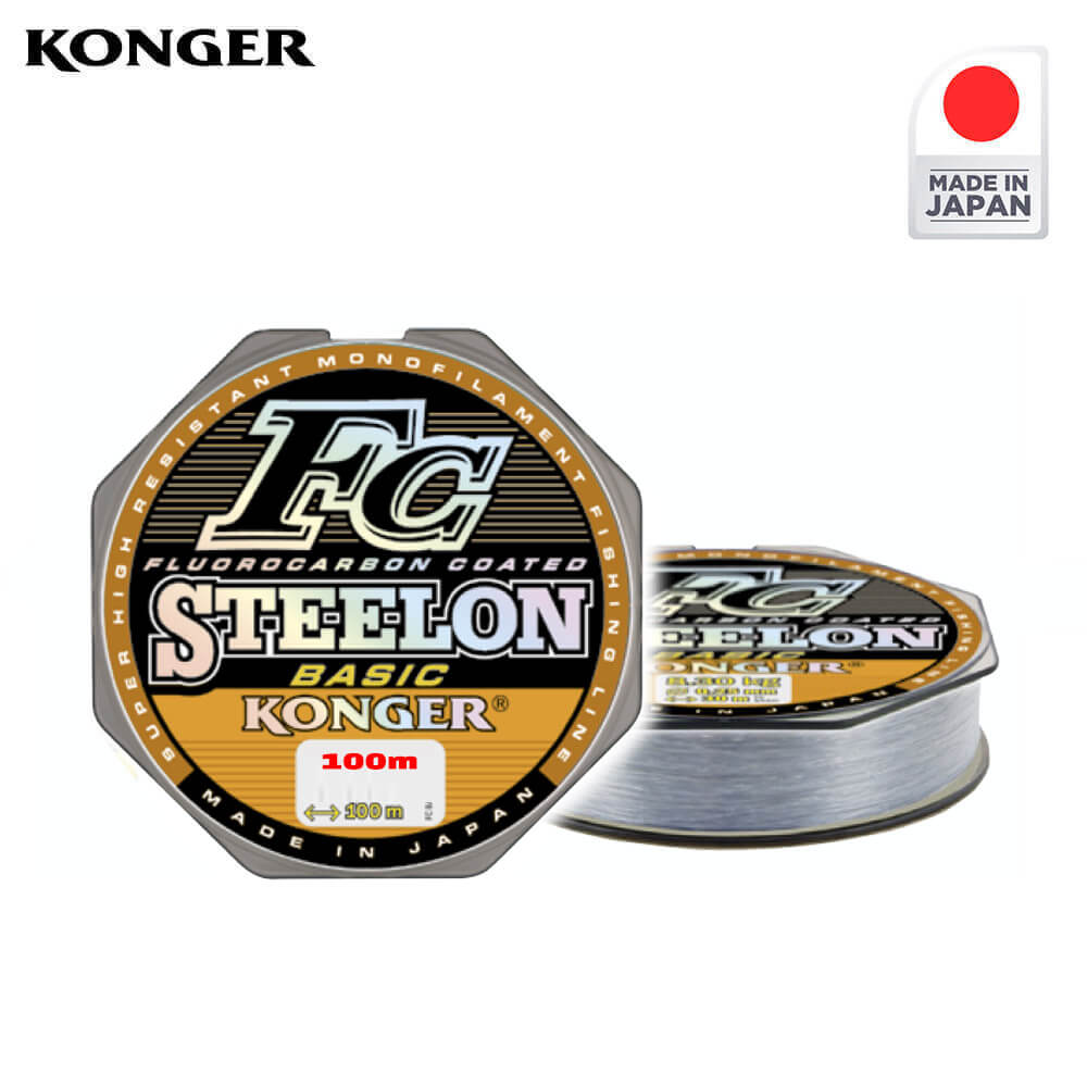 232100-Cover01 Konger Fir Monofilament Japan Steelon FC BASIC gri deschis, 0.14mm,3.35kg, 100m - imagine 1