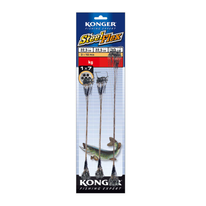 Konger set 72 strune rapitori SteelFlex 1×7, 22.5cm si 30cm, 5kg - imagine 2
